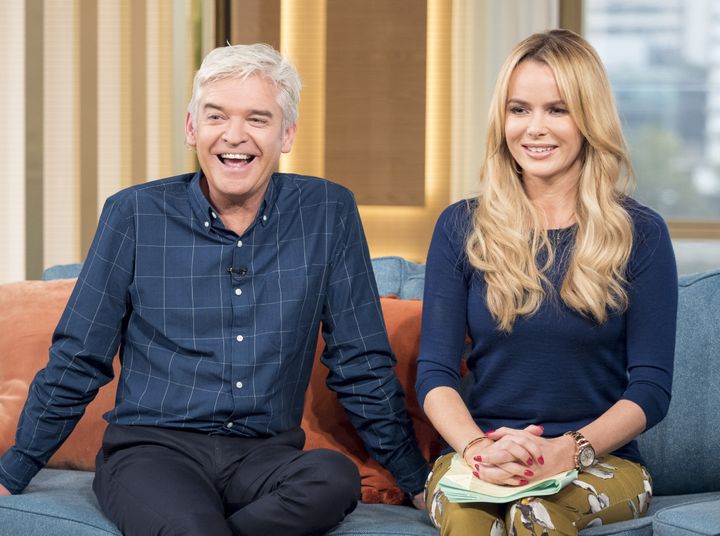 Phillip Schofield and Amanda Holden on the This Morning sofa