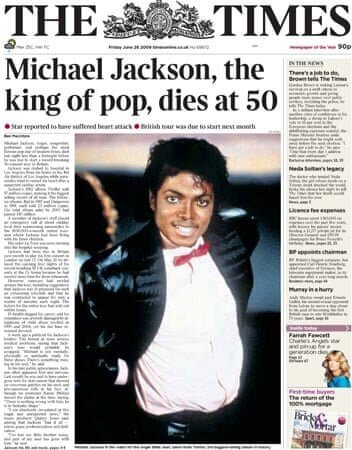 Michael Jackson Mort Il Y A 10 Ans, Voilà Comment Les Médias Avaient ...