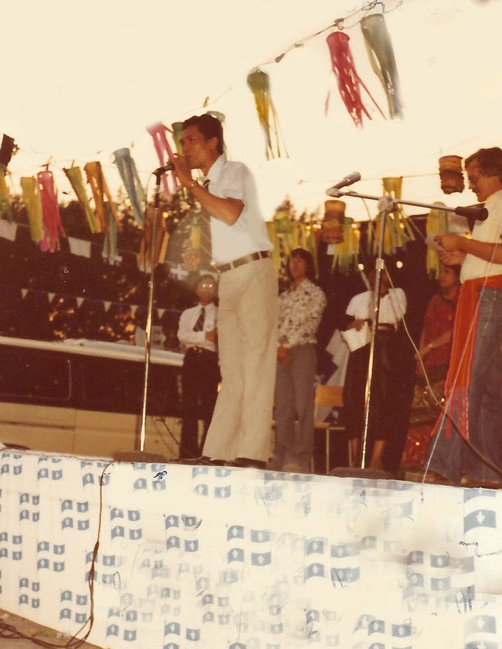 Mon père à la St-Jean, au début des années 1980.