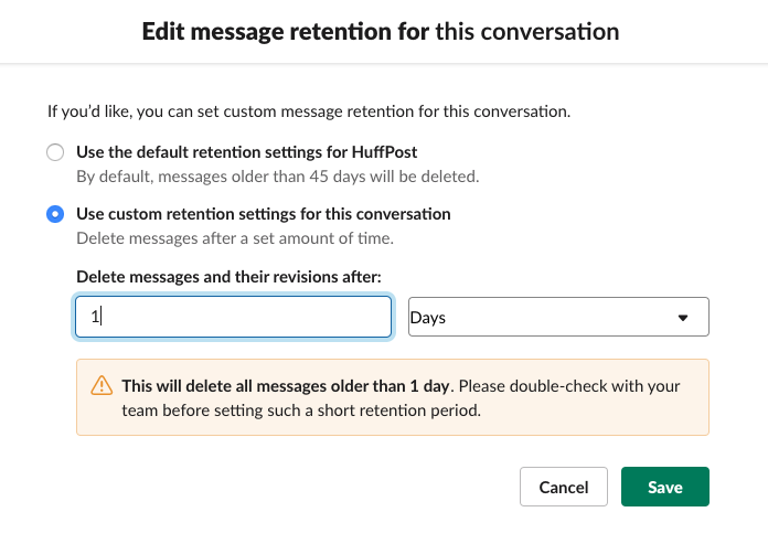 You don't have to keep those Slack messages forever.