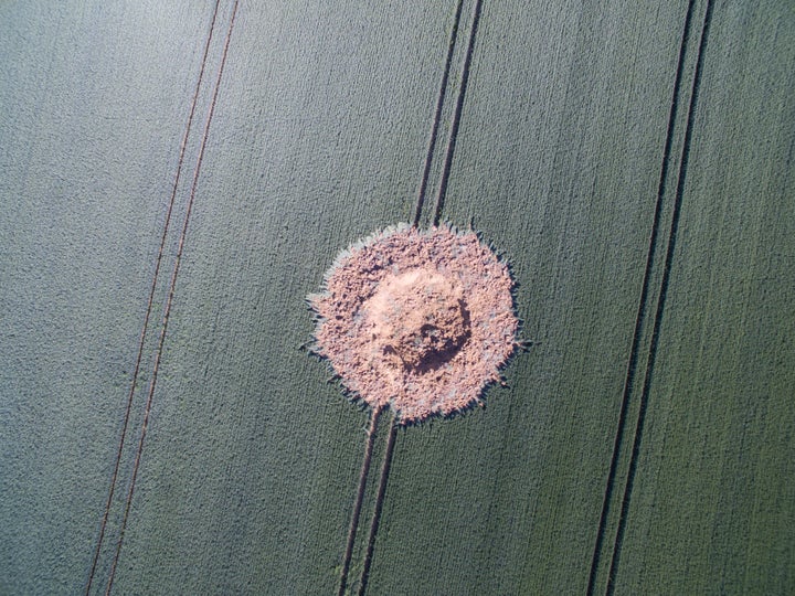 The crater seen from a slightly higher altitude.