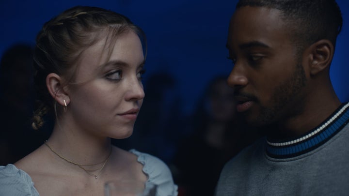 Sydney Sweeney with her "Euphoria" co-star Algee Smith.