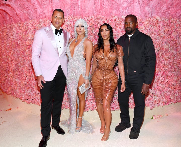 Alex Rodriguez, Jennifer Lopez, Kim Kardashian and Kanye West attend the 2019 Met Gala at the Metropolitan Museum of Art on M