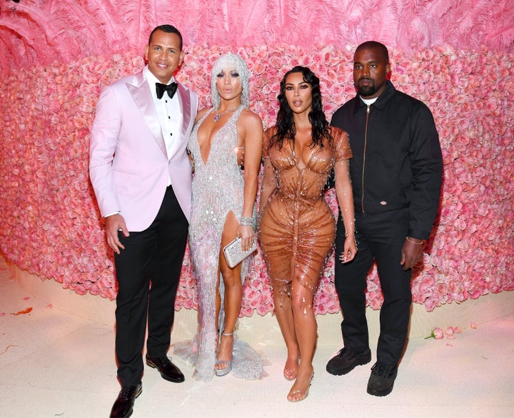 Alex Rodriguez, Jennifer Lopez, Kim Kardashian and Kanye West attend the 2019 Met Gala at the Metropolitan Museum of Art on May 6 in New York City. 