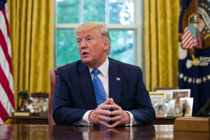 President Donald Trump denied columnist E. Jean Carroll's allegation that he sexually assaulted her by claiming she was