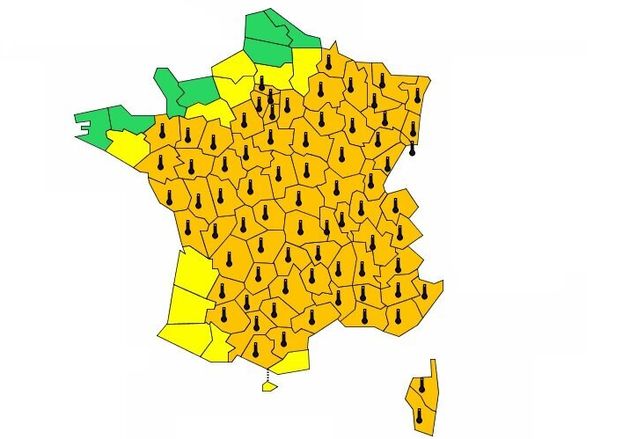 Canicule: Météo France place 13 départements de plus en vigilance orange, 78 au