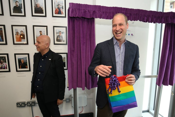 The prince laughing during his visit.