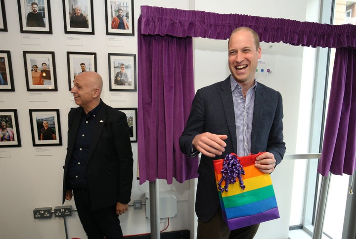 The prince laughing during his visit. 