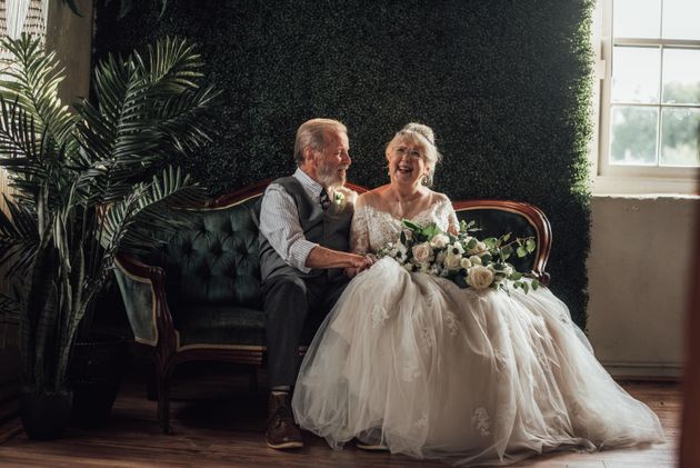 Local vendors contributed to the Browns' photo shoot. Dress by Maggie Sottero from Bridal Suite Boutique; hair and makeup by Christine Swope﻿; flowers by Ivy on Main.