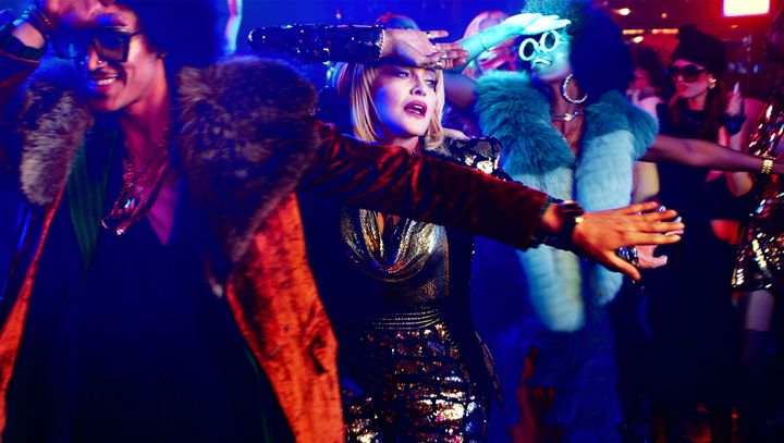 Madonna in the nightclub sequence of the God Control clip