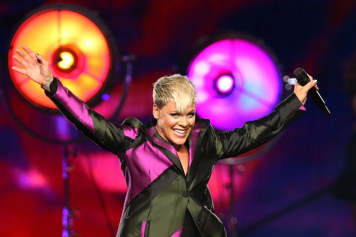 Pink performs on stage at Perth Arena in July 2018 in Perth, Australia.