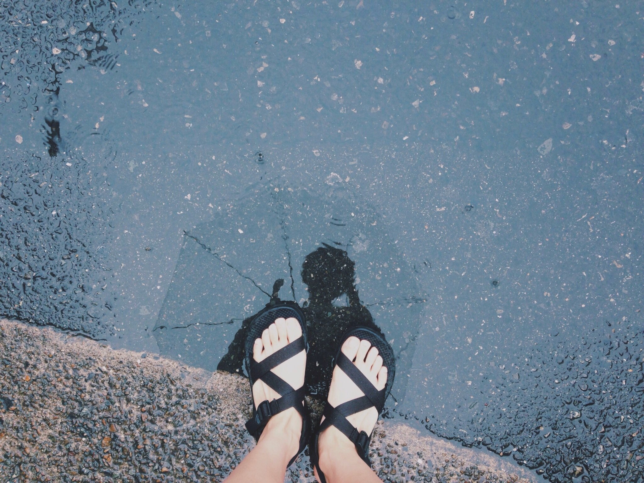 wearing birkenstocks in the rain