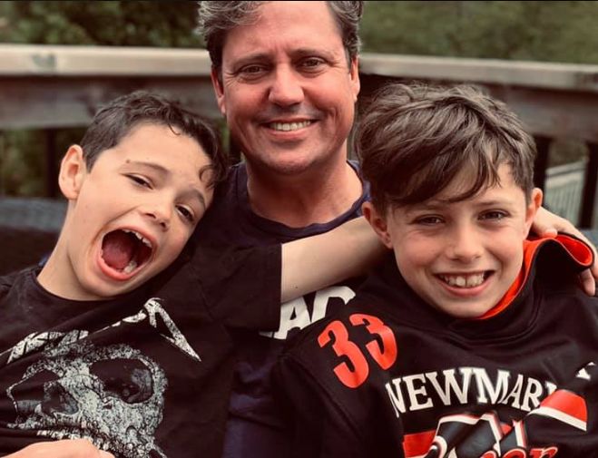 Liberal MP Kyle Peterson is shown with his sons in a photo from his Facebook page.