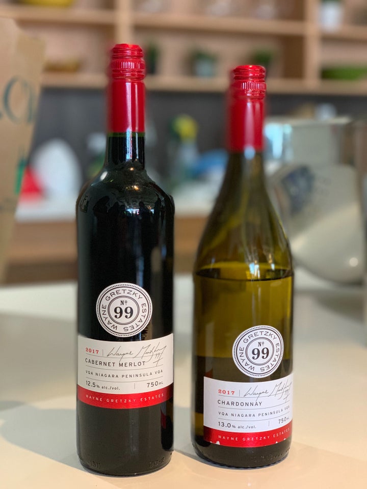 Wayne Gretsky's Cabernet Merlot and Chardonnay offerings.