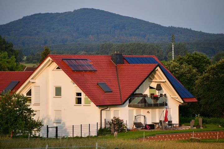 The residence of murdered German politician Walter Lübcke is seen on June 26, 2019, near Kassel, Germany.