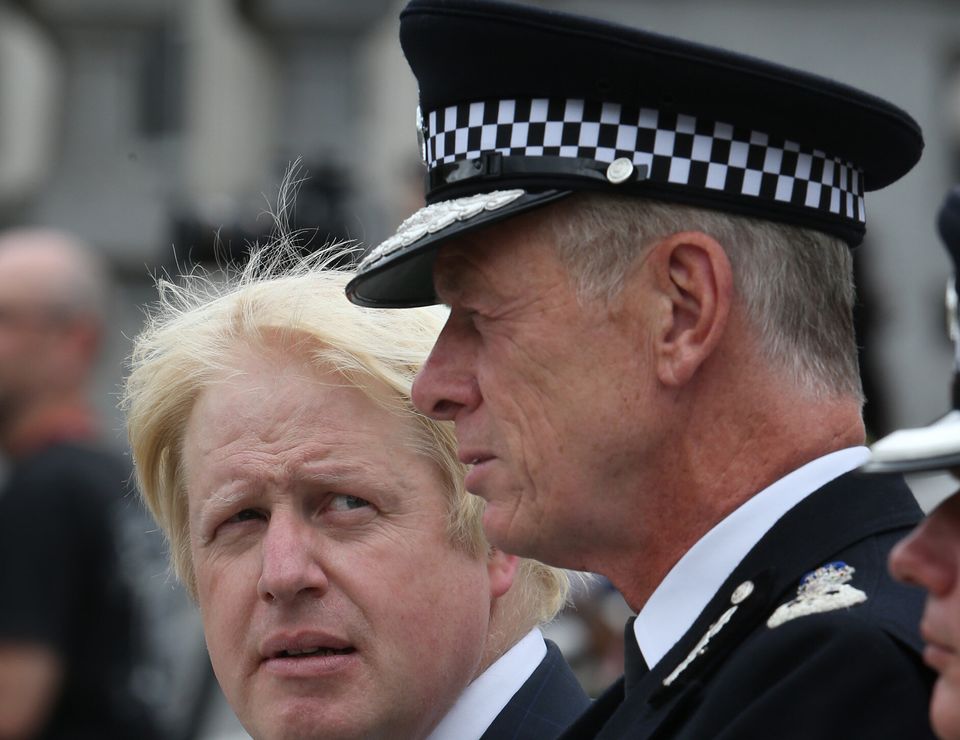 Boris Johnson and Met commissioner Bernard Hogan-Howe