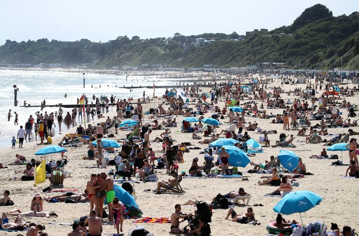 Seaside resorts, like Bournemouth above, are bracing for the warmest weekend so far this year.