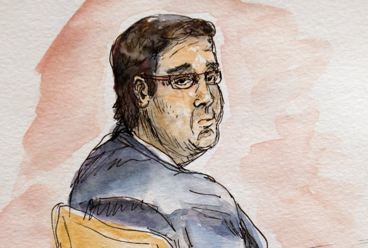 This artwork shows James Alex Fields Jr., during jury selection in his trial in Virginia court in November.