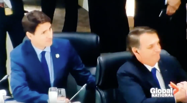 El feo gesto de Bolsonaro a Trudeau durante la cumbre del