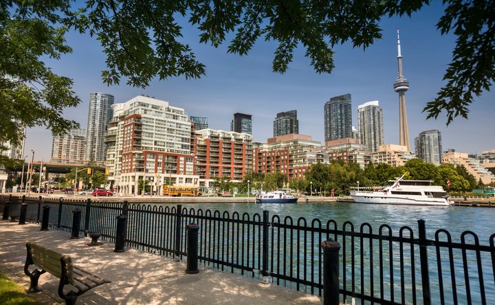 A view of condo towers along Queen's Quay in Toronto.