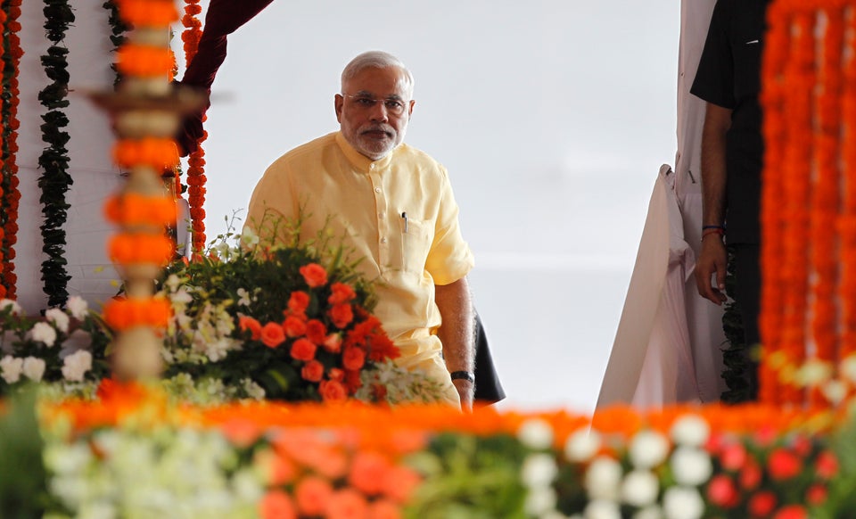 PM Narendra Modi at the event to lay the foundation of the port-based multi-product special economic...