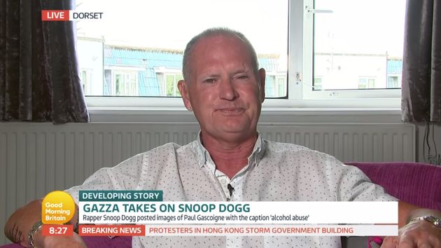 Paul Gascoigne has been embroiled in a public row with Snoop Dogg