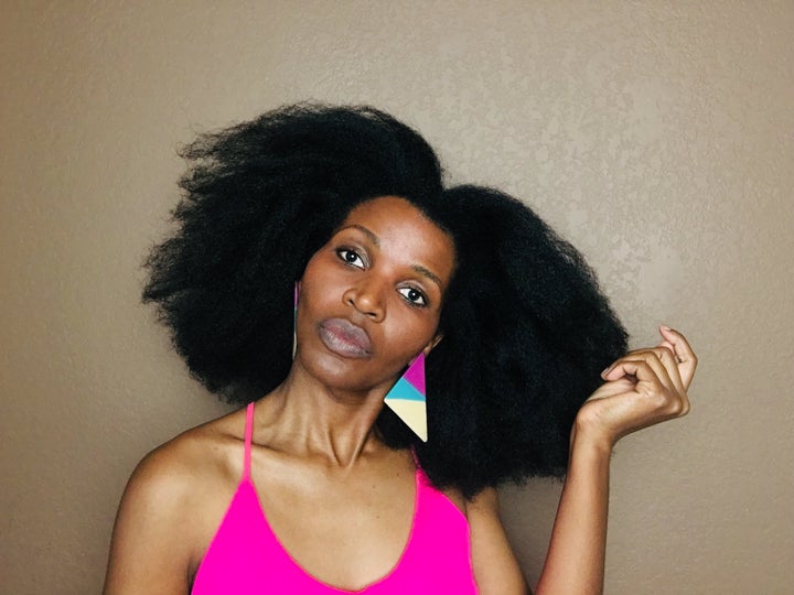 Today, I "model" on my Instagram that celebrates the natural hair journey: @KinkyCoilyComedy