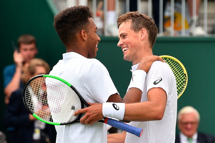 Mutual respect and admiration from two of Canada's best (Pospisil is on the right).