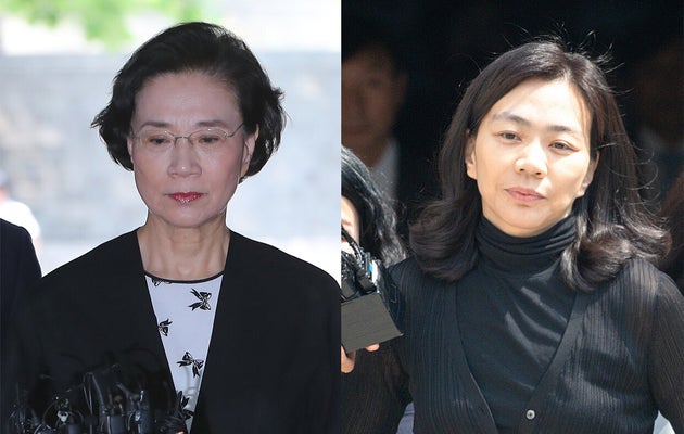 고(故) 조양호 한진그룹 회장의 부인 이명희 전 일우재단 이사장(왼쪽)과 딸 조현아 전 대한항공 부사장