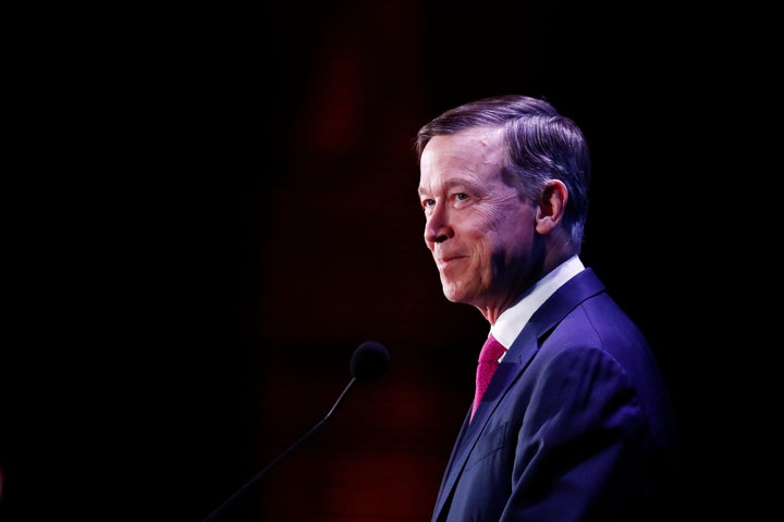 Former Colorado Gov. John Hickenlooper speaks during a forum on June 21, 2019, in Miami. 