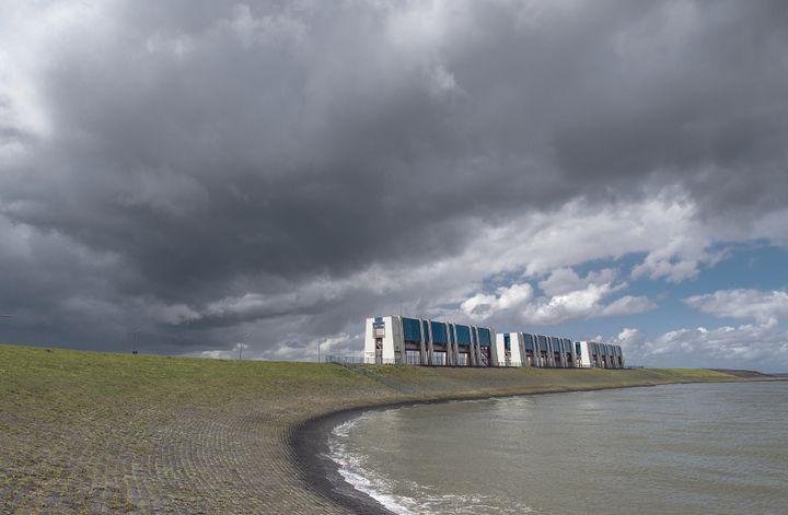 The H.D Louwes Gemaal is one of many pumping stations that can draw water from low-lying areas behind the sea dike into the sea.