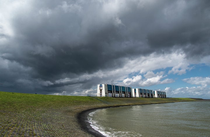 The H.D Louwes Gemaal is one of many pumping stations that can draw water from low-lying areas behind the sea dike into the sea.