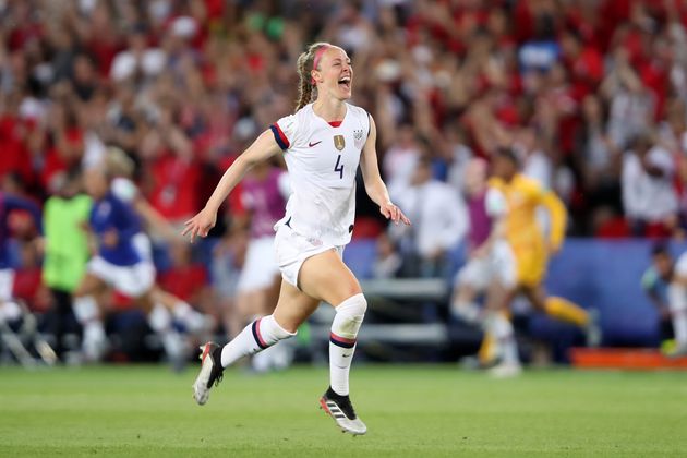 Becky Sauerbrunn at the 2019 FIFA Women's World Cup France Quarter Final match between France and USA on June 28, 2019, in Paris.