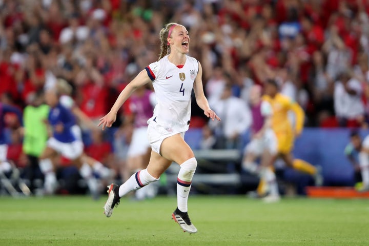 Becky Sauerbrunn at the 2019 FIFA Women's World Cup France Quarter Final match between France and USA on June 28, 2019, in Paris.