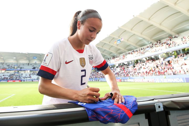 Mallory Pugh after the 2019 FIFA Women's World Cup France Round Of 16 match between Spain and USA on June 24, 2019, in Reims, France.