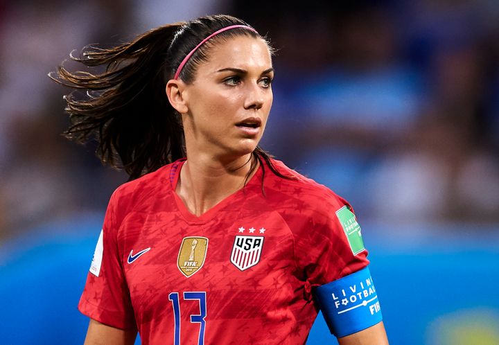 Alex Morgan during the 2019 FIFA Women's World Cup France semifinal match between England and U.S. on July 2, 2019, in Lyon, France.