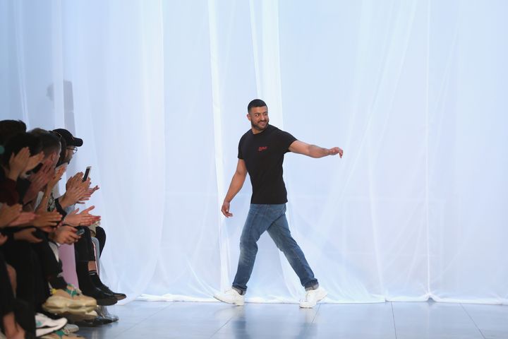 Khalid Al Qasimi on the runway at the Qasimi show during London Fashion Week last year