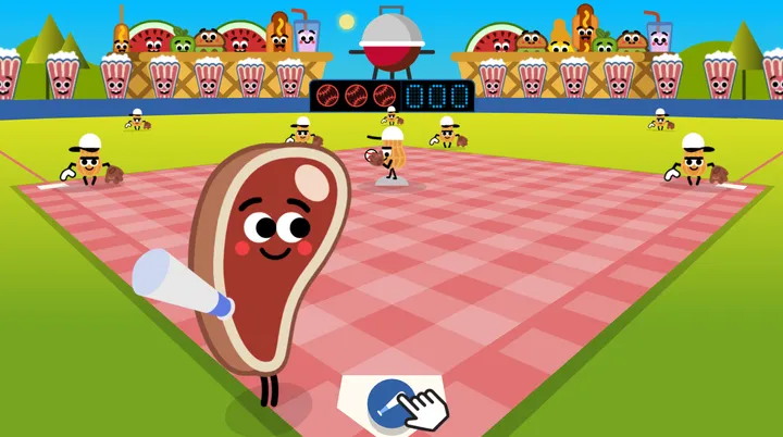 Google Doodle celebrates July Fourth by letting you play baseball with your  favorite foods