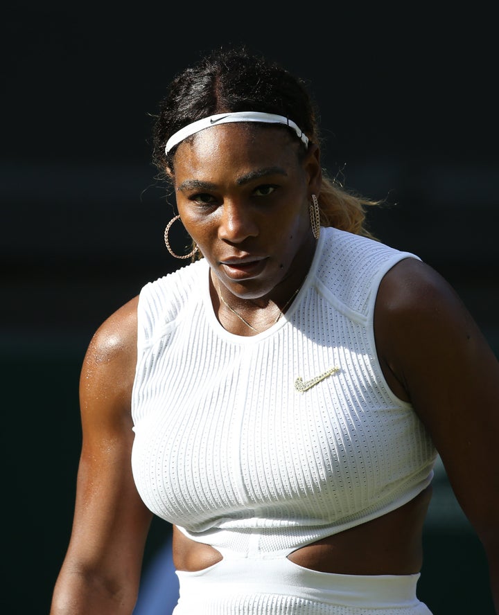 Williams during her match against Giulia Gatto-Monticone in their ladies' singles first round match during Day 2 of Wimbledon.