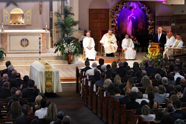 The funeral Mass was held at Immaculate Conception Church, in the Queens borough of New York, on Wednesday.