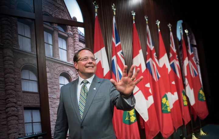Ontario Green party leader Mike Schreiner holds a first press conference at the Ontario legislature on June, 28 2018. 