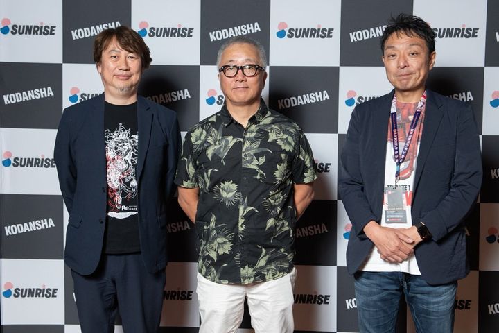 Anime Expo2019で新プロジェクトを発表した。左からサンライズ浅沼誠社長、大友克洋監督、サンライズ土屋康昌プロデューサー