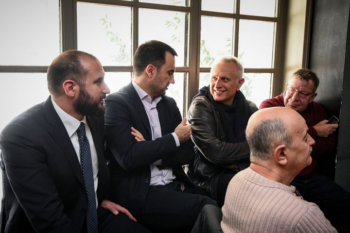 Από αριστερά: Δημήτρης Τζανακόπουλος, Αλέξης Χαρίτσης, Γιάννης Ραγκούσης και Ηλίας Νικολακόπουλος, σε εκδήλωση της «Γέφυρας» για την κεντροαριστερά...