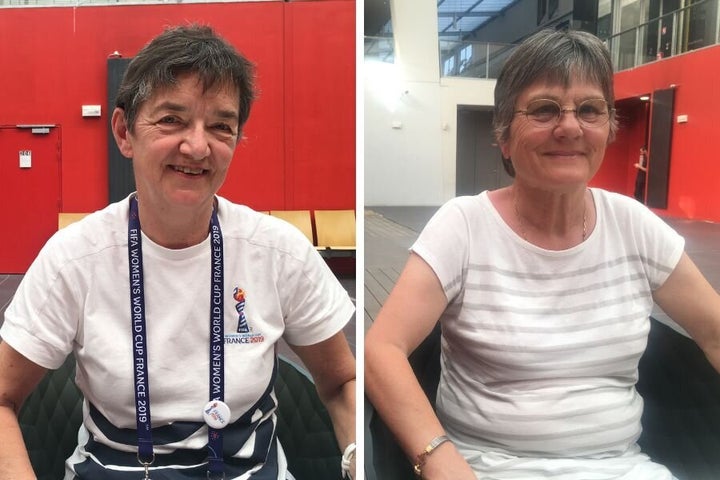 Aline Meyer (left) and Gigi Souef were pioneers of women's soccer when they were teenagers. This year they volunteered at the Women's World Cup. 