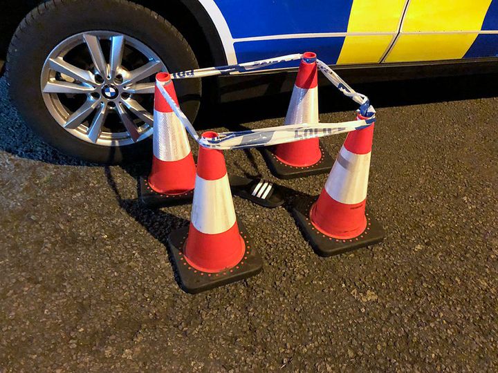 The flip-flop was cordoned off by police after the driver fled 