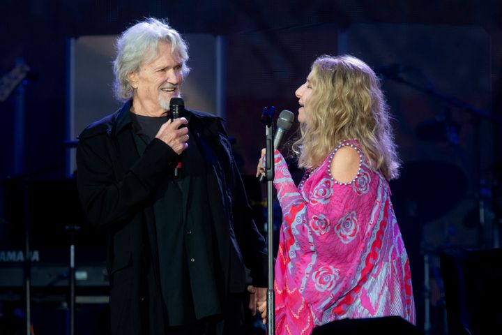 Barbra Streisand performed with Kris Kristofferson during British Summer Time Hyde Park in London, England.