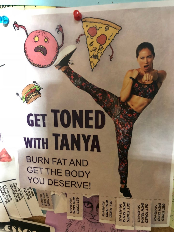 The flyer on set for Toned Tanya’s training