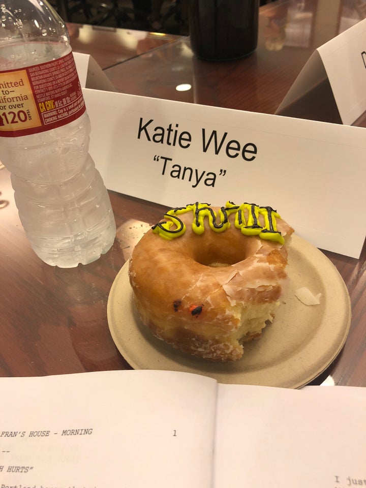 My place at the table during the table read.