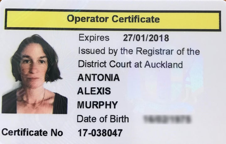 Murphy's operator certificate for her escort agency — or, as she puts it, "my license to pimp."