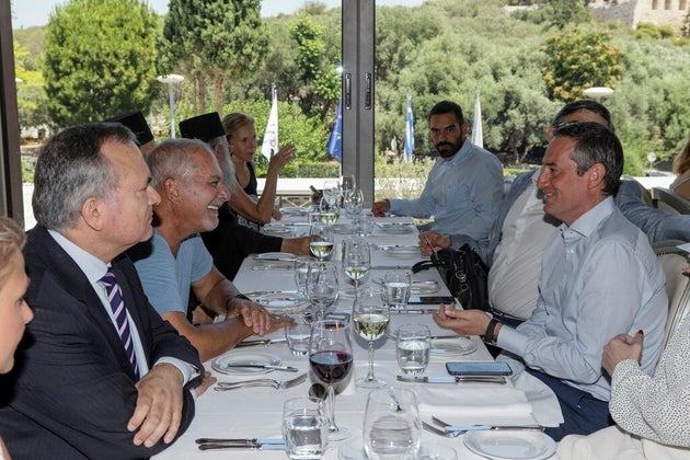 O ιδιοκτήτης και Πρόεδρος της 24MEDIA, Δημήτρης Μάρης και ο πρόεδρος του State Legislative Leaders Foundation, Stephen G. Lakis